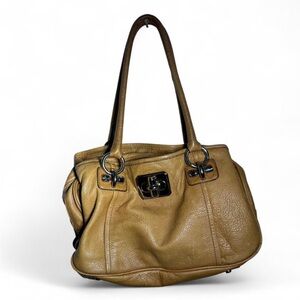B. Makowsky Tan Leather Shoulder Bag